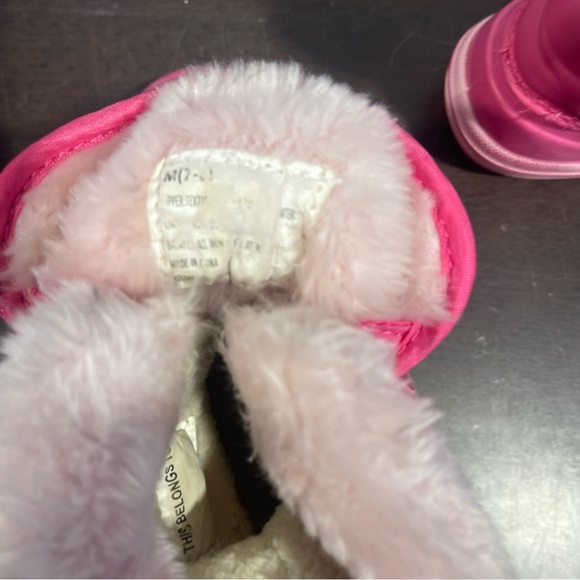 Pink Polka Dot Winter snow  Boots toddler 7/8 - Picture 5 of 5